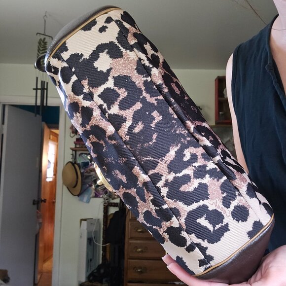 Coach Brown and Black Leopard Print Satchel - Picture 9 of 16